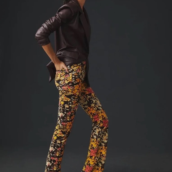 MOTHER The Hustler Ankle Fray Jeans 27 Autumn Floral Rare Print Cropped Straight - Picture 12 of 12